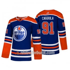Män Ishockey Edmonton Oilers tröja Drake Caggiula 91 Alternate Adidas 2018-19 Authentic